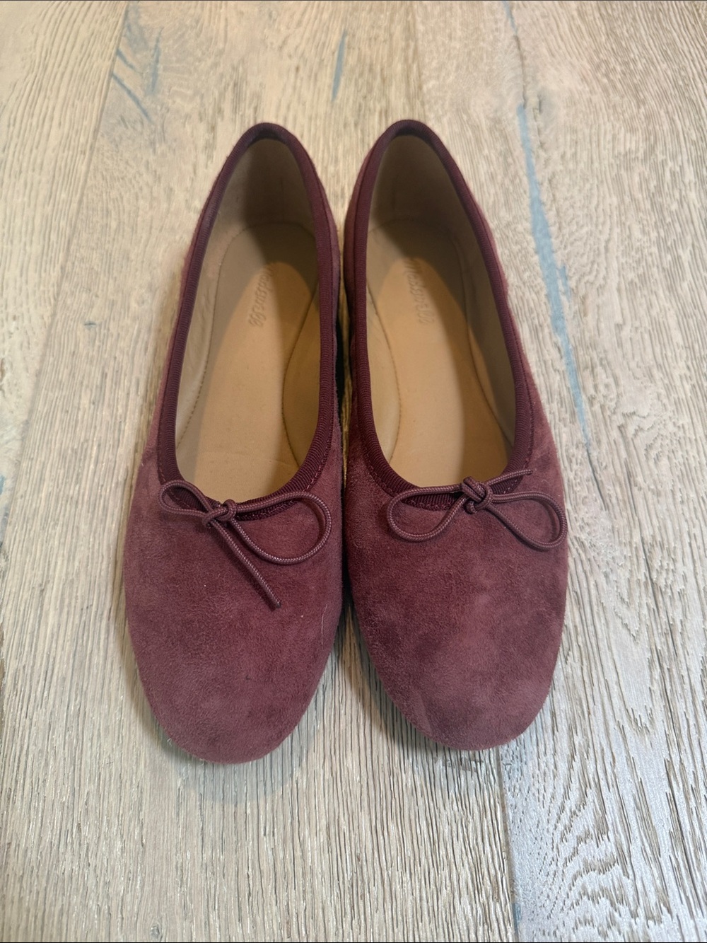 NWT Madewell The April Ballet Flats Burgundy - Picture 2 of 3